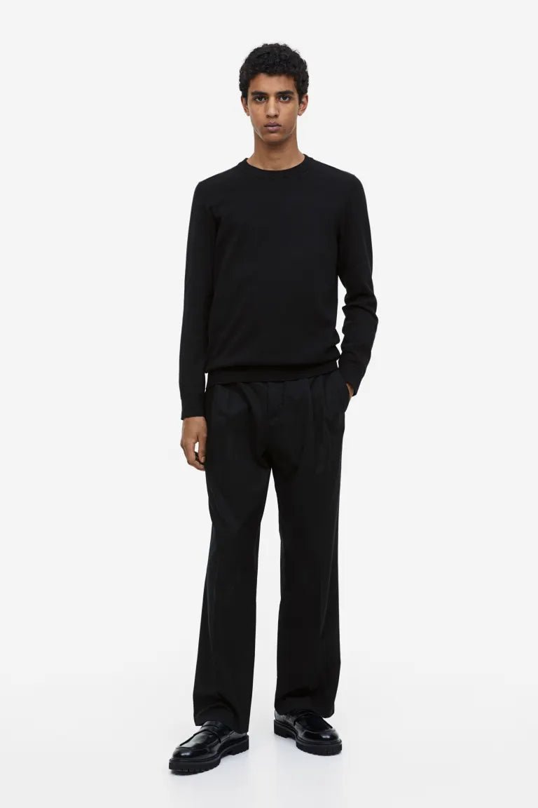 Slim Fit Fine-knit Cotton Sweater - Image 2