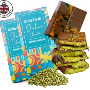 Viral Dubai Kunafa Pistachio Chocolate Delicious Snacks Halal Dessert Bar 2x200g
